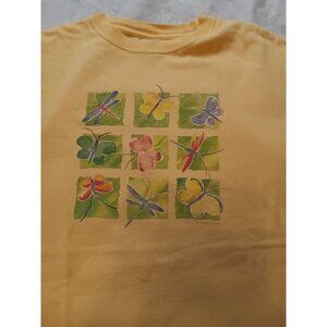 Vintage 2001 Anvil T-Shirt XL Dragonfly & Butterfly Design